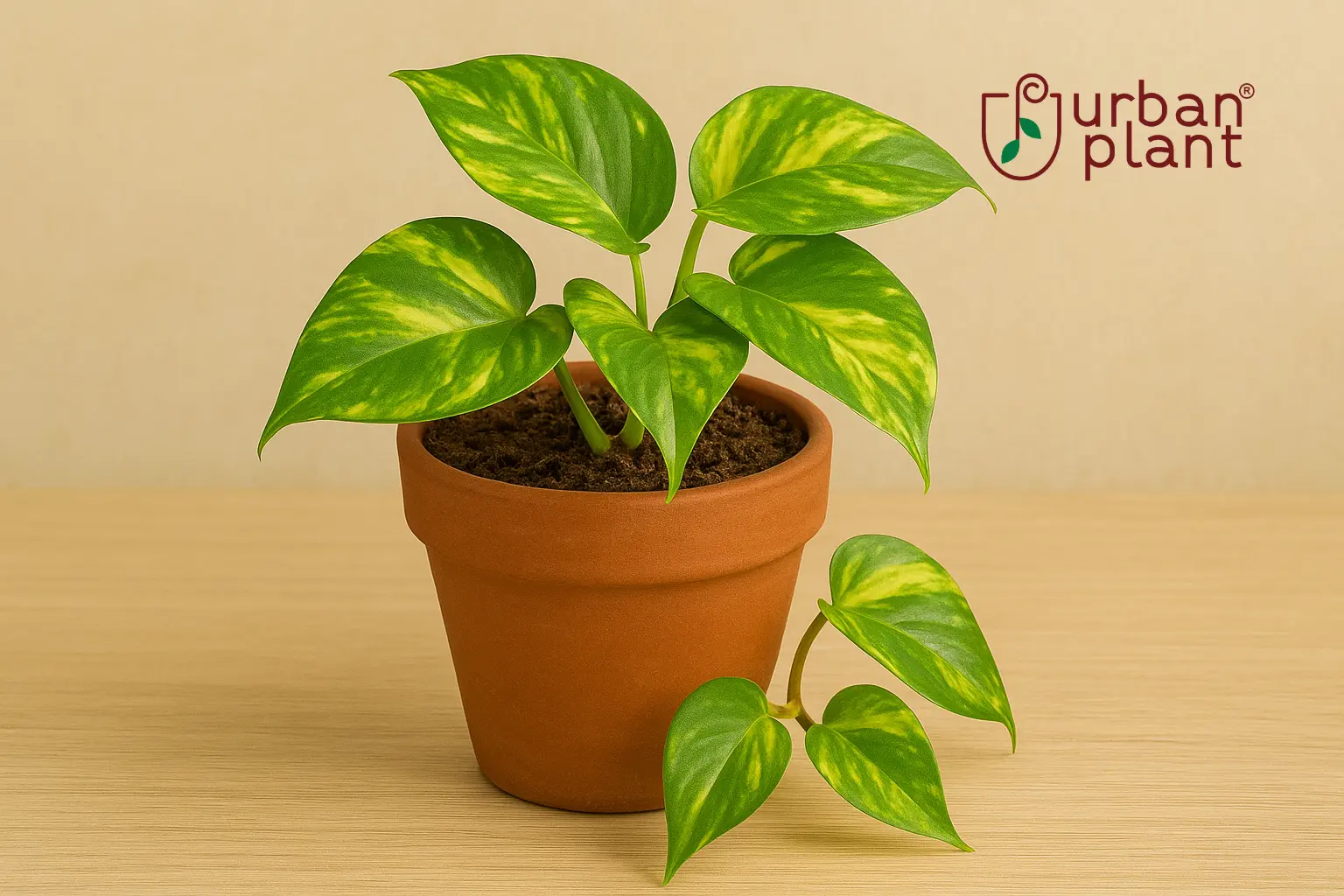 Money Plant (Golden Pothos) in a terracotta pot symbolizing prosperity and positive vibes – Urban Plant